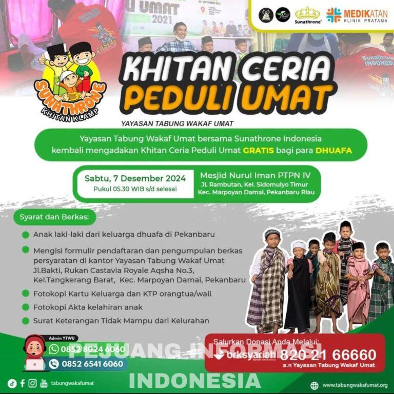 Yayasan Tabung Wakaf Umat Gelar Khitan Ceria Peduli Umat (KCPU) Bulan Desember 2024