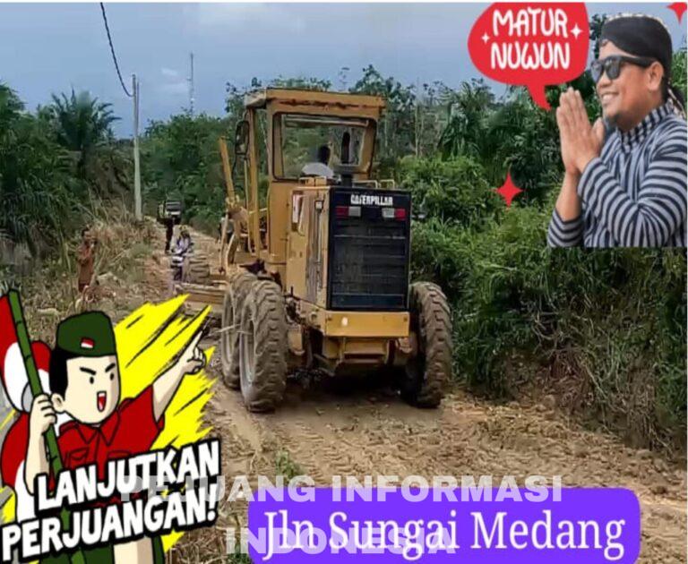 Sering Terjadi Banjir  Warga Sungai Medang Berterima Kasih Kepada Bupati Zukri Atas Perbaikan   Jalan Sungai Medang