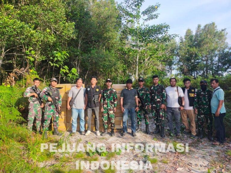 Satgas Pamtas Yonkav 12/BC Kembali Berhasil Gagalkan Penyelundupan 35 Kardus Roko.