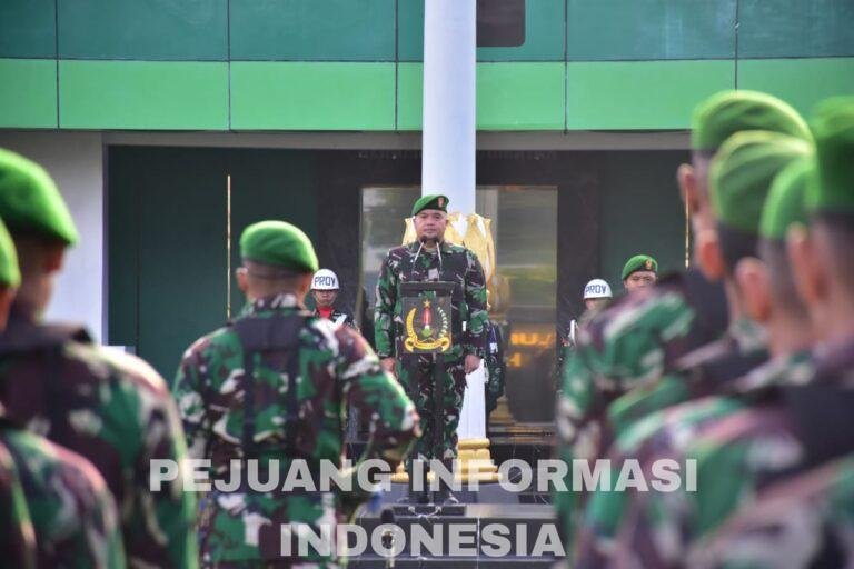 Korem 132/Tdl Gelar Upacara Bendera Mingguan, Tumbuhkan Jiwa Patriotisme dan Kedisiplinan Prajurit