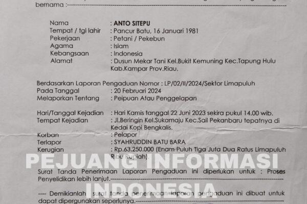Warga Riau Kecewa: Laporan ke Polisi Tidak Ditindaklanjuti Selama Berbulan-Bulan. Ada apa?