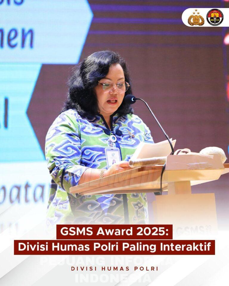Divisi Humas Polri Raih Penghargaan Most Engaging Lembaga di GSMS Award 2025