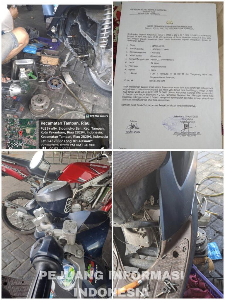 Ketua Umum DPP FK-GASS Laporkan Dugaan Perusakan dan Pelecehan ke Polresta Pekanbaru