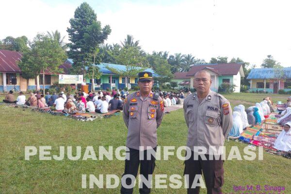 Berikan Rasa Aman,Polsek Kutalaimbaru Melakukan pengamanan Sholat Idul Adha 1446 H Tahun 2025.