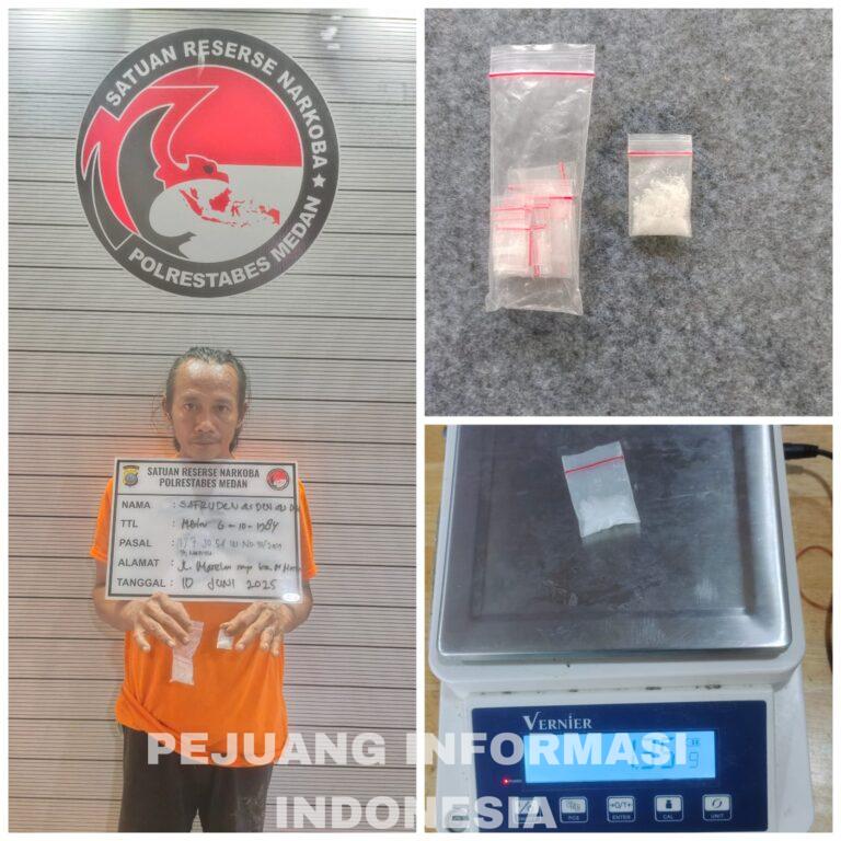 Masuk TO, Satres Narkoba Polrestabes Medan Tangkap Pengedar Sabu di Marelan 