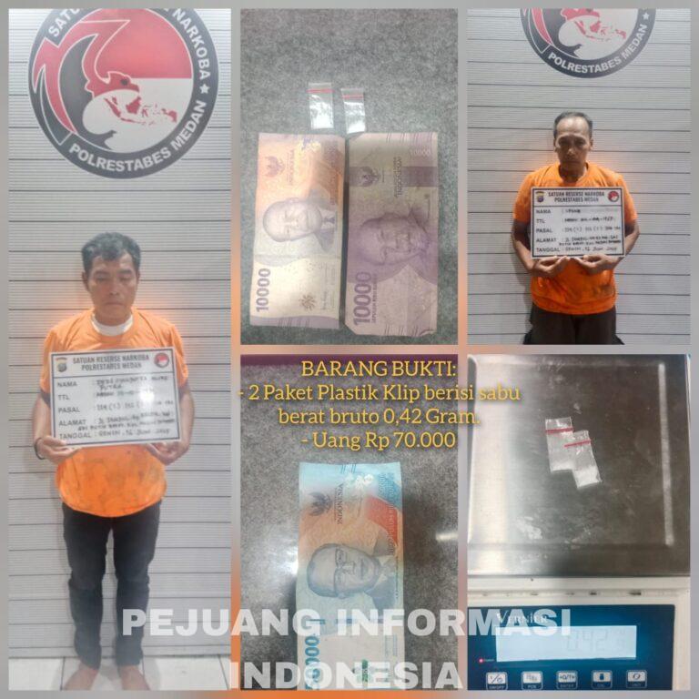 Polisi Tangkap Dua Orang Pemuda Sebagai Pengedar Sabu di Marelan.
