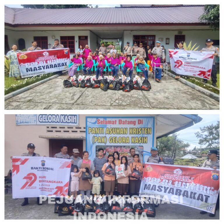 Polsek Pancur Batu Polrestabes Medan berikan Bantuan Sosial Dalam Rangka Memperingati Hut Bhayangkara Polri Ke-79