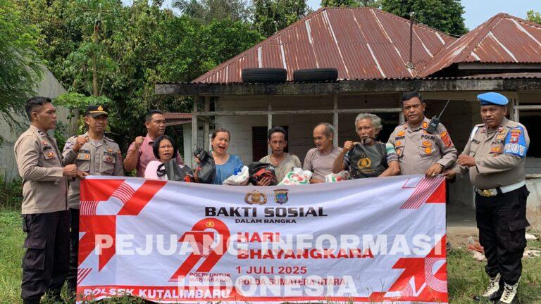 Polsek Kutalimbaru Penyaluran Bansos Pekerja Pemulung Kecamatan Kutalimbaru Dalam Rangka Perayaan HUT Bhayangkara Ke-79 Tahun 2025.