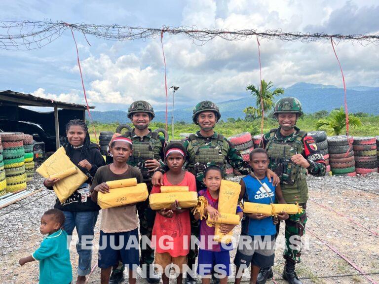Satgas Yonif 521/DY Melaksanakan Kegiatan Lomba Dalam Rangka Memperingati Hari Kemerdekaan Republik Indonesia yang ke-80 di Distrik Elelim